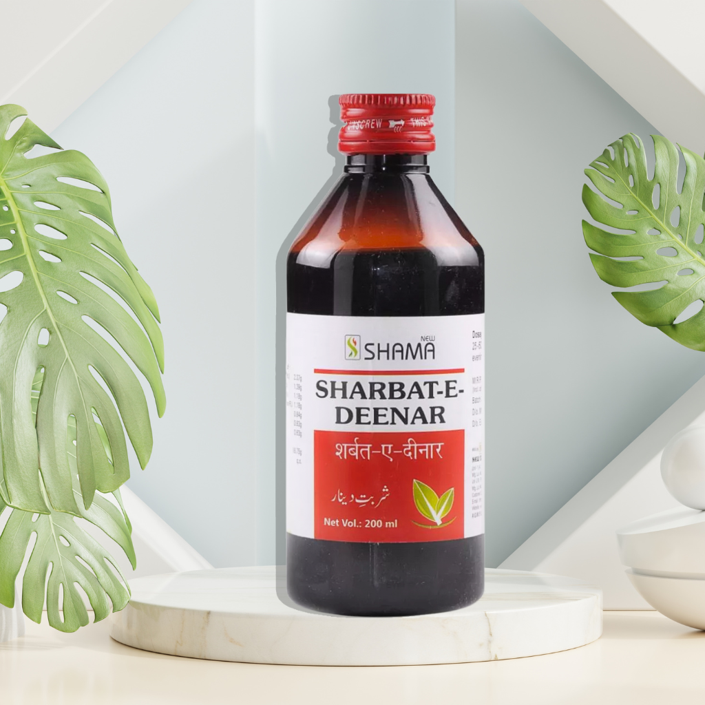 New Shama Sharbat Dinar – Traditional Unani Herbal Syrup for Liver & Digestive Wellness