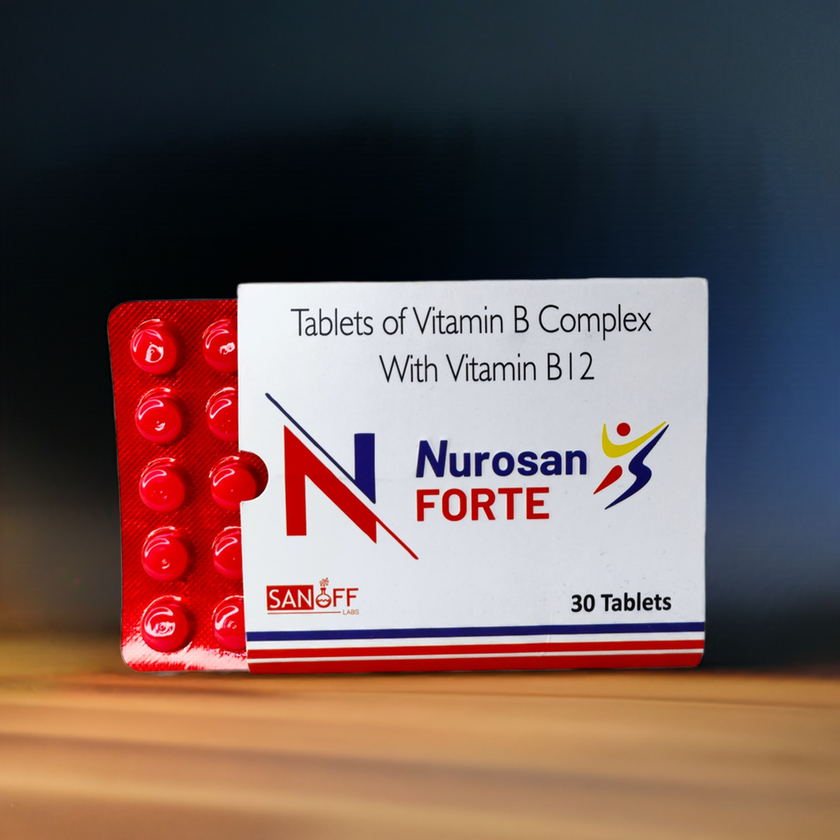 Nurosan Forte 30 Tablets (Pack Of 3) with Vitamin B1, B2, B3, B5, B6 & B12