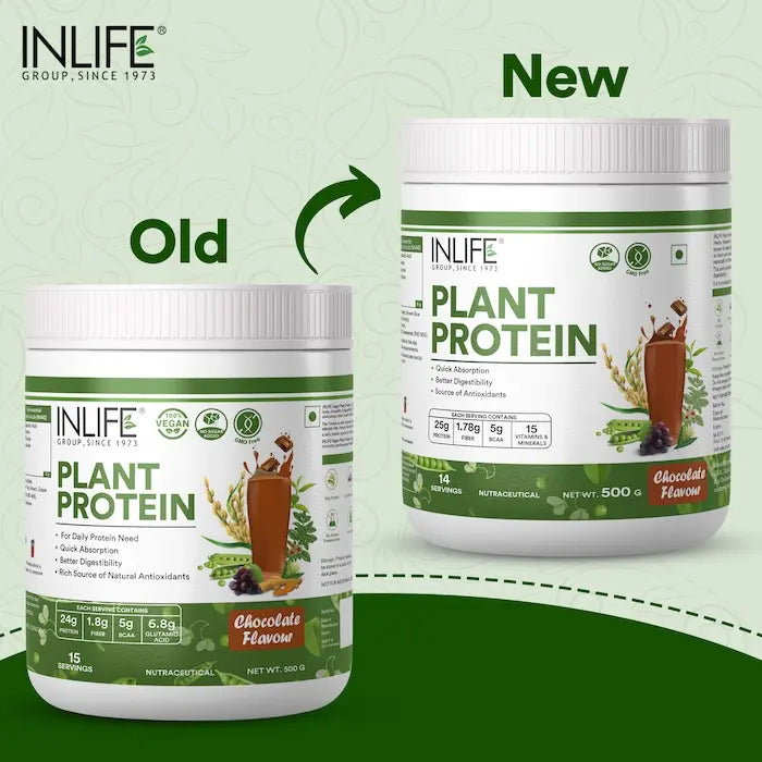 Inlife Plant Based Protein Powder Supplement | 25gms Protein - 8