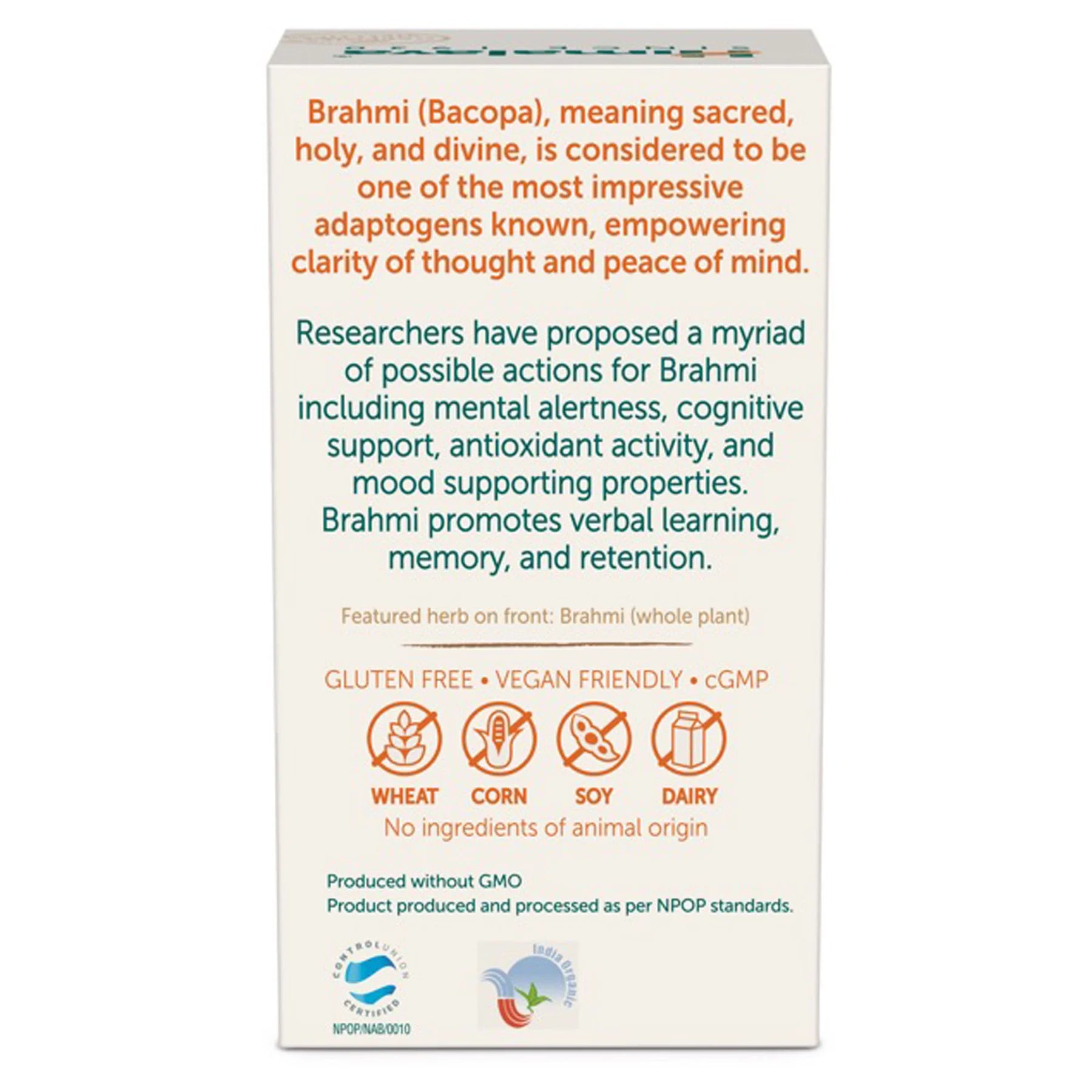 Organic Bacopa (Brahmi) 30 Caplets