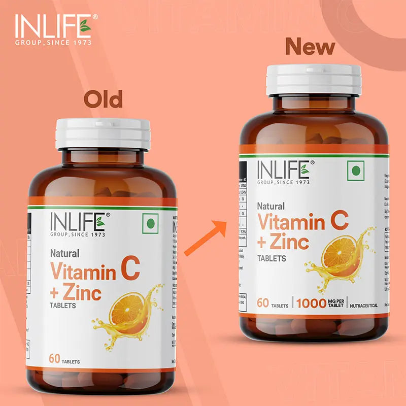 Inlife Natural Vitamin C Amla Extract with Zinc 60 Tablets