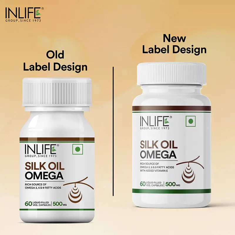 Inlife Silk Oil Veg. Omega 3 6 9 Capsules | 500mg | Veg. Capsules - 5