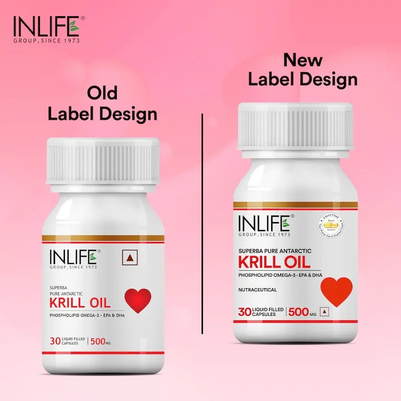 Inlife Krill Oil Omega 3 Fatty Acid Supplement | 500mg | Capsules - 6