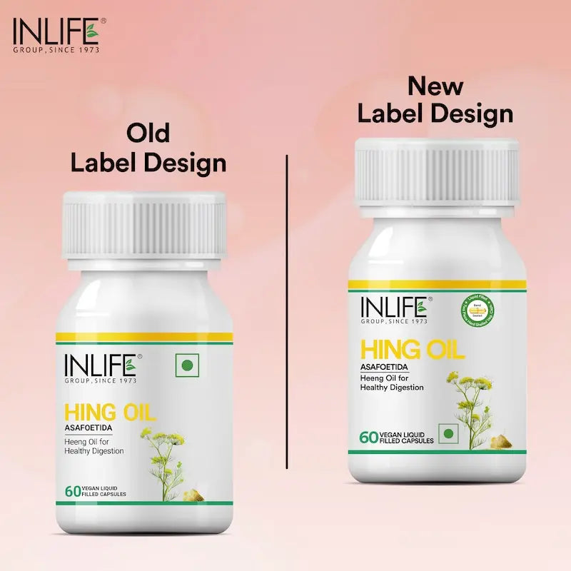 Inlife Hing Oil Capsules (Asafoetida) Supplement, 15mg | Veg. Capsules - 6