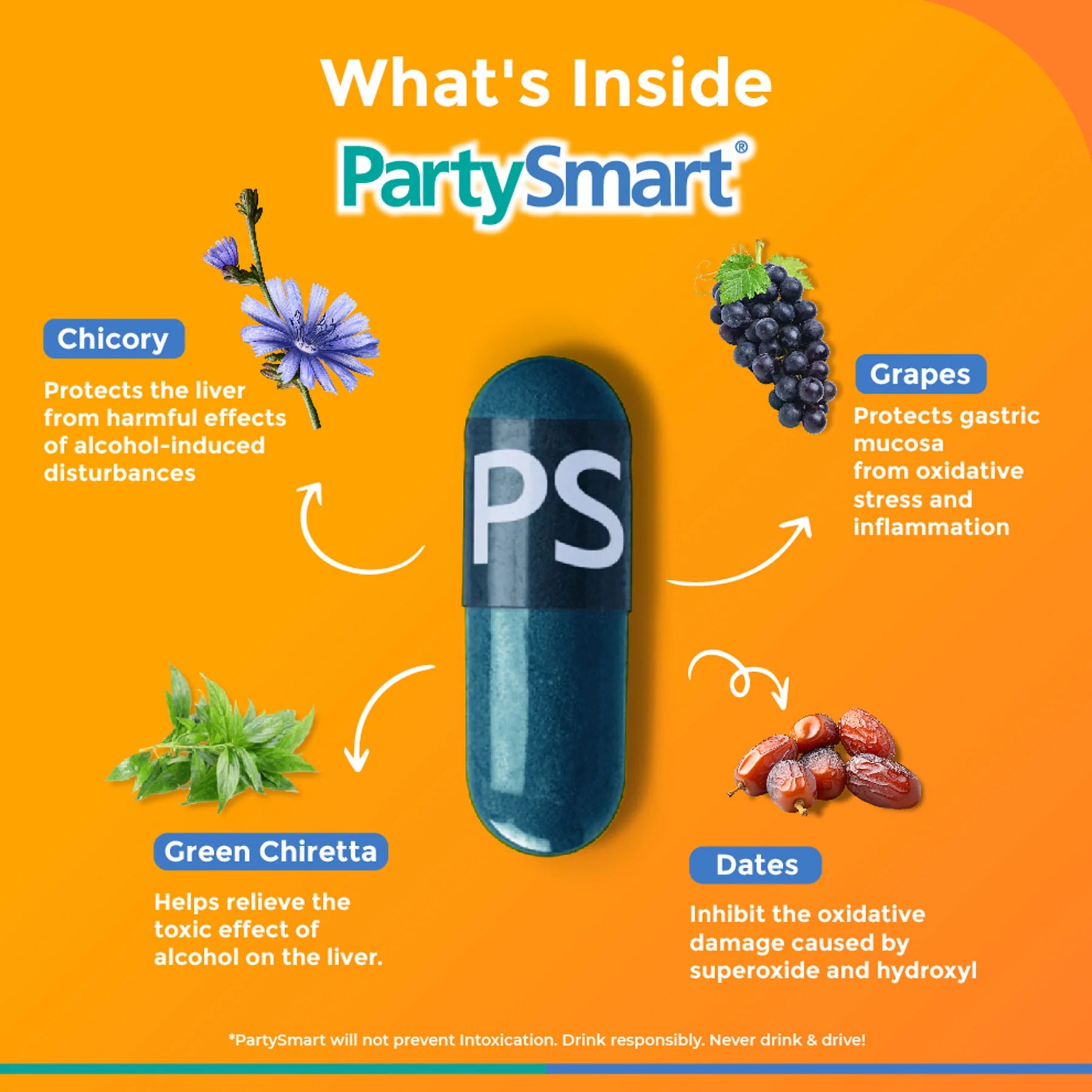 PartySmart Hangover Prevention 5 Capsules