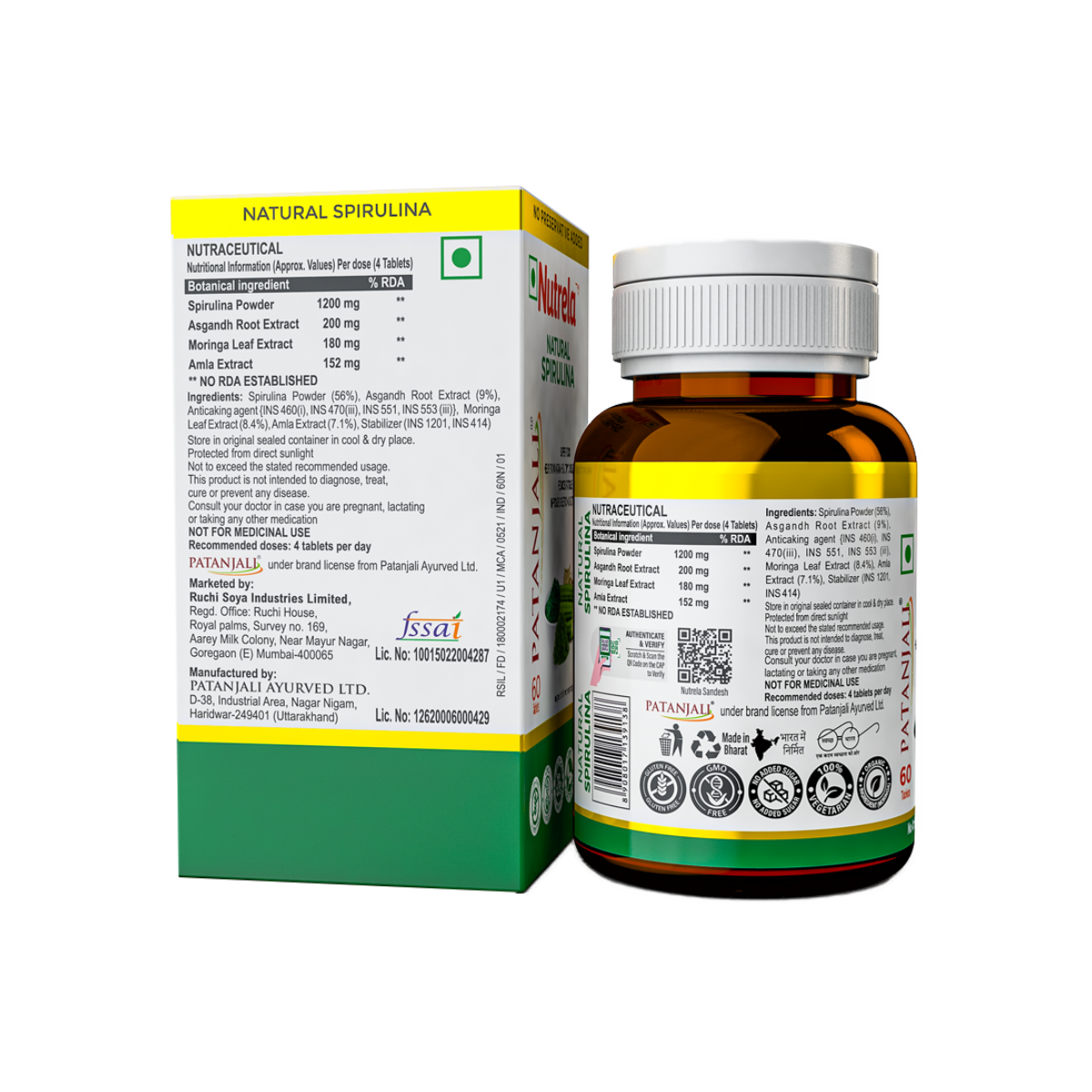 Patanjali Nutrela Spirulina Natural 60 Tablets
