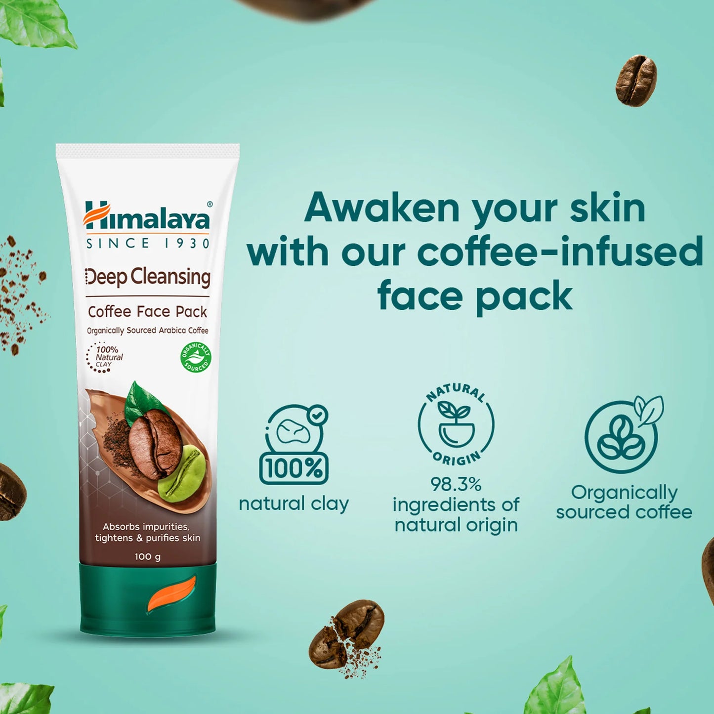 Himalaya Deep Cleansing Coffee Face Pack | Purifying Clay Mask for Oil-Free Radiant Skin