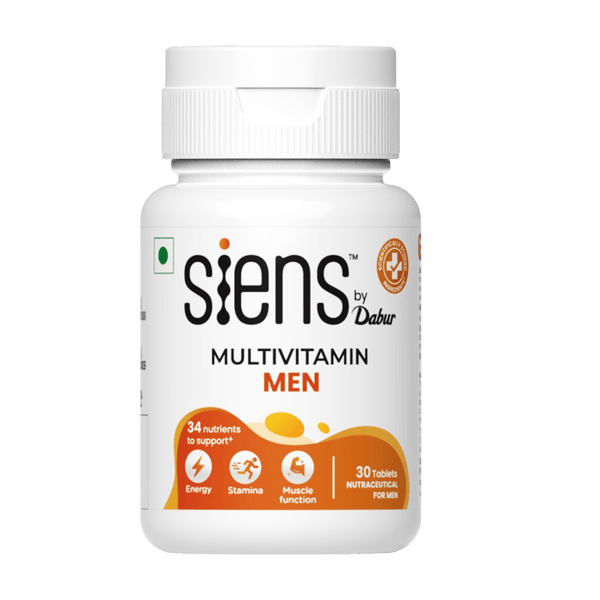 Siens By Dabur Multivitamin for Men | 34 nutrients to Support Energy, Muscle Function & Stamina 30 Tablets