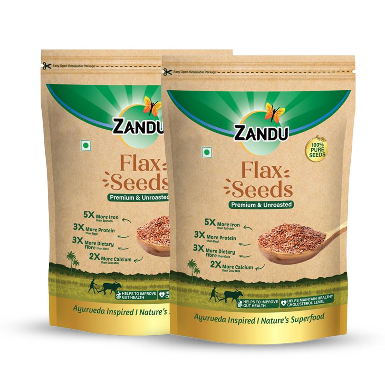 Zandu Flax Seeds 200g (Pack Of 2)