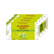 Patanjali Aloevera Kanti Body Cleanser 45g (Pack Of 4)