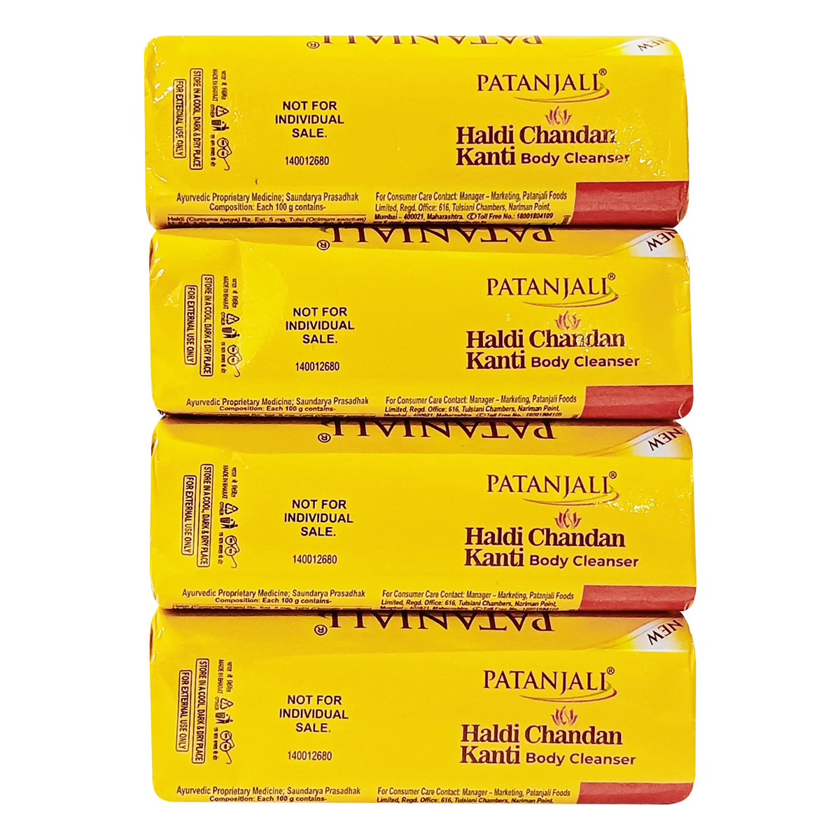 Patanjali Haldi Chandan Kanti Natural Body Soap 150 (Buy 3 Get 1)