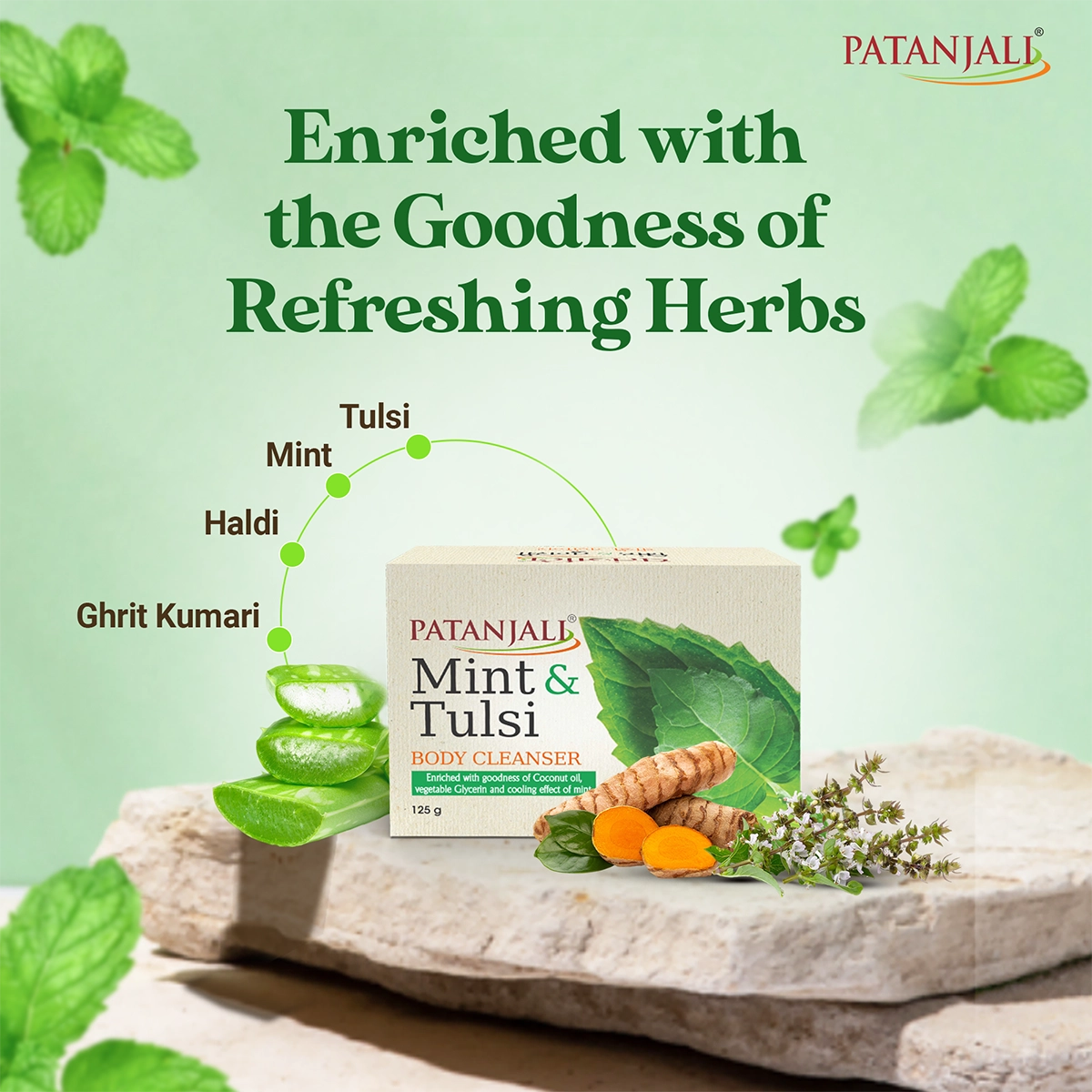 Patanjali Mint Tulsi Body Cleanser 125g