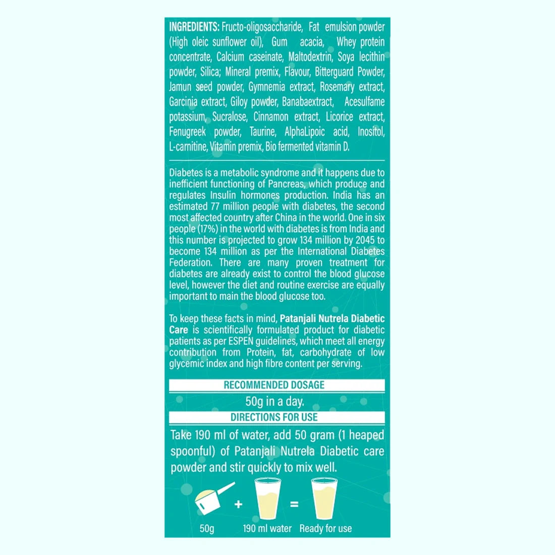 Patanjali Nutrela Diabetic Care Powder 400g