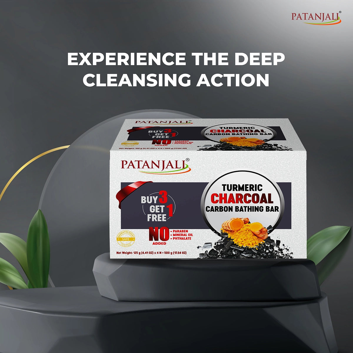 Patanjali Turmeric Charcoal Bathing Bar 125g