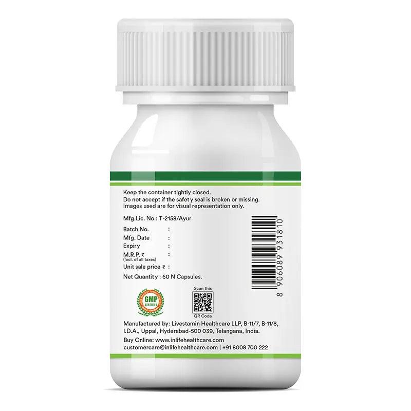 Inlife Natural Vitamin C Amla Extract | 1000mg | 60 Veg. Capsules