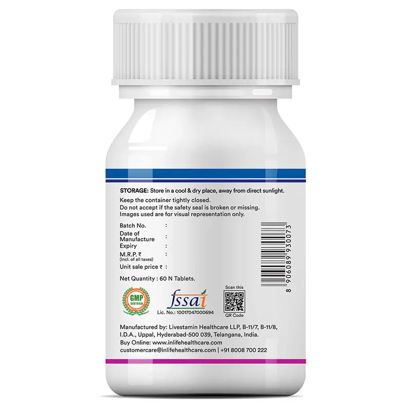 Inlife Multivitamin and Minerals Supplement with Ginseng, Grape Seed, Lutein & Probiotics | Vegetarian Tablets - 8