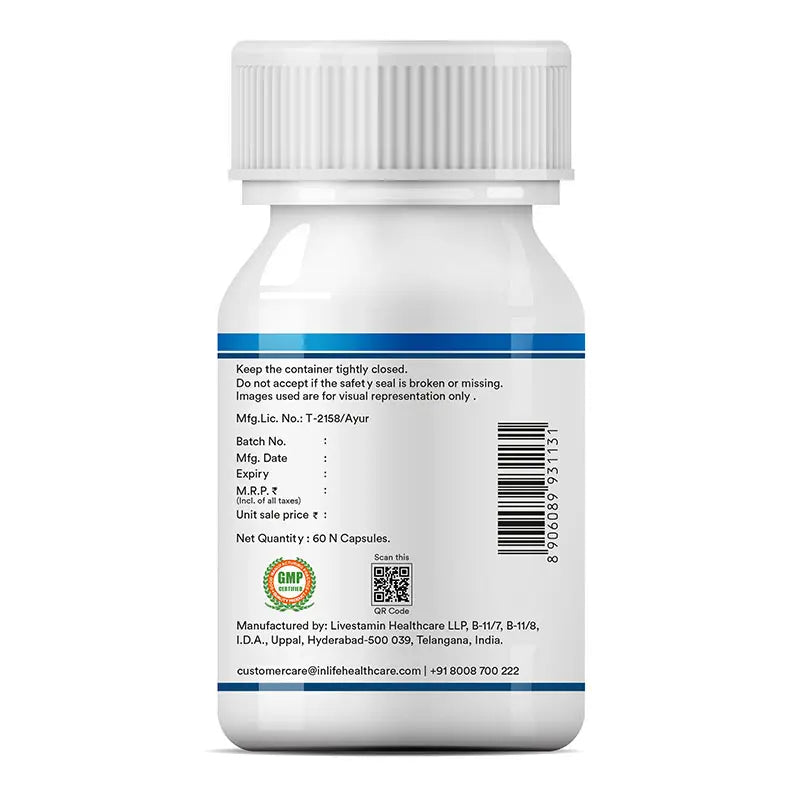 Inlife Triphala Extract Supplement (Tannins>15%) | 500mg | Veg. Capsules - 5