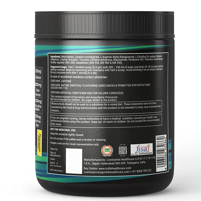 Inlife Pre-Workout Supplement | 200gms - 16