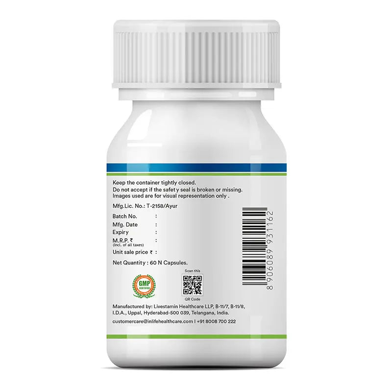 Inlife Shatavari Extract (Saponins>20%), 500mg | 60 Veg. Capsules