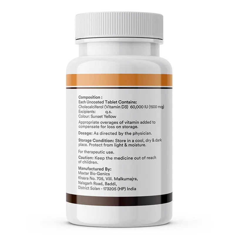 Inlife Vitamin D3 60000 IU Chewable Tablets | Cholecalciferol Tablets - 4
