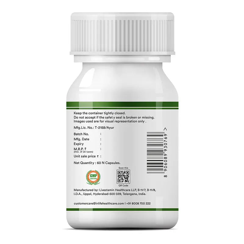 Inlife Moringa Leaf Extract Supplement | 500 mg | 60 Veg. Capsules.