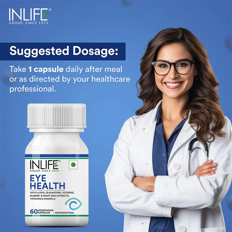 Inlife Eye Health Supplement with Bilberry, Zeaxanthin | Veg. Capsules - 5