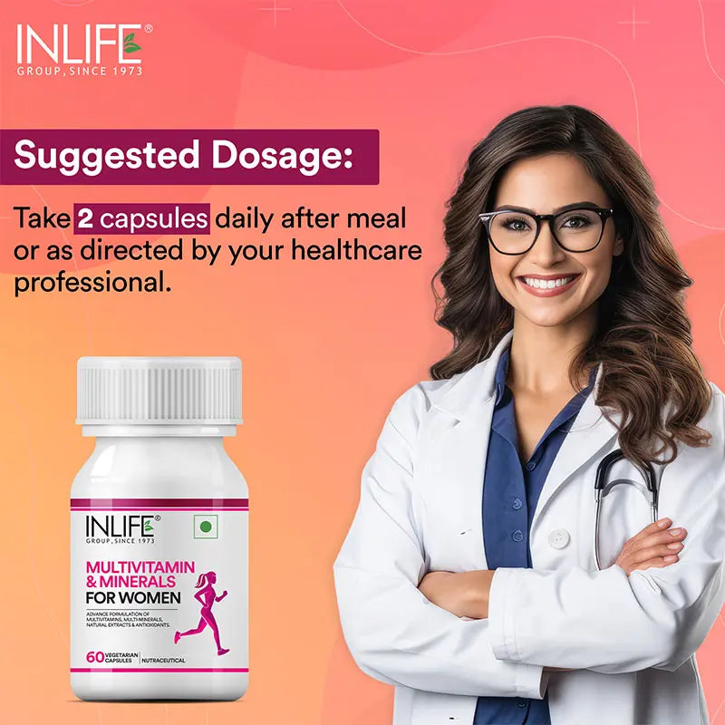 Inlife Multivitamin & Minerals Supplement for Women 60 Capsules