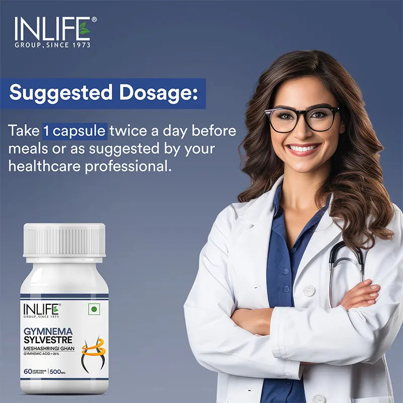 Inlife Gymnema Sylvestre Extract Supplement | 500mg | 60 Veg. Capsules