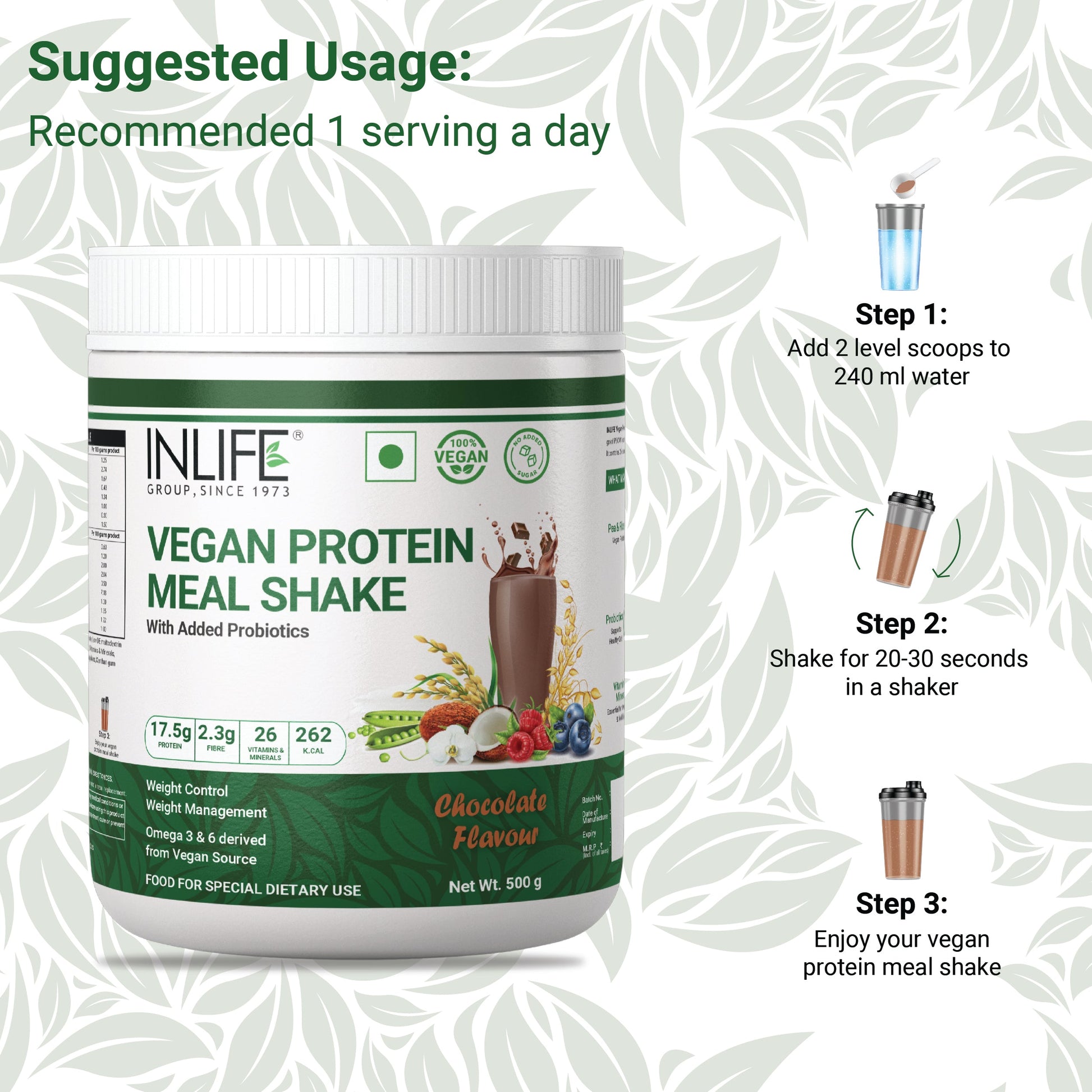 Inlife Plant Based Meal Replacement Shake with Added Probiotics | 500g