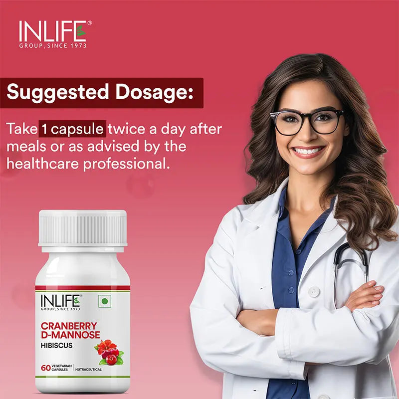 Inlife Cranberry 400mg D-Mannose 400mg | Hibiscus 200mg Capsules - 4