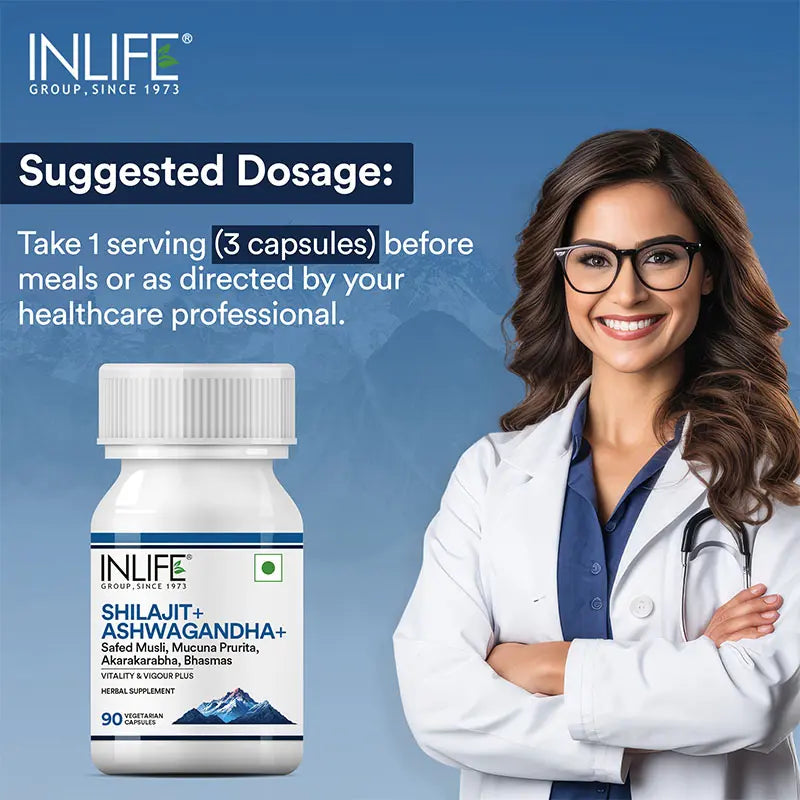 Inlife Shilajit + Ashwagandha | Vegetarian Capsules - 4