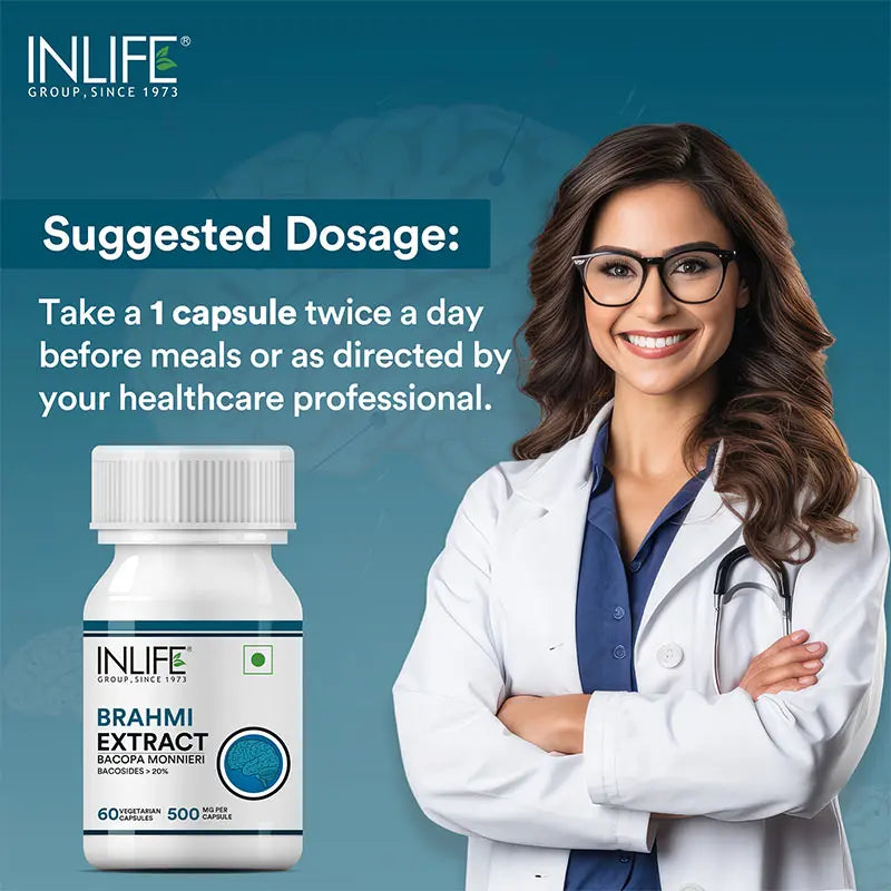 Inlife Brahmi Extract (Bacosides>20%) Supplement | 60 Veg. Capsules