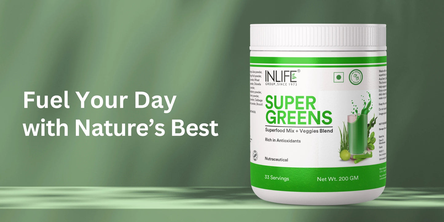 Inlife Super Green Fusion | Vital Nutrients, Fiber, Antioxidants, Superfoods Powder | 200gm - 11