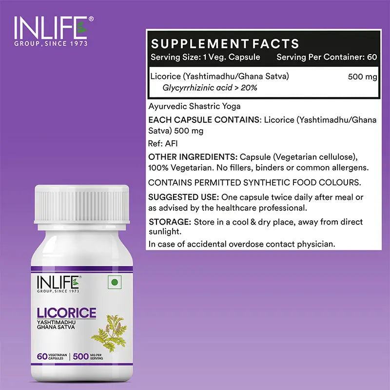 Inlife Licorice Root Supplement | Veg. Capsules - 3