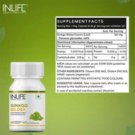 Inlife Ginkgo Biloba Supplement, 120mg | 60 Veg. Capsules
