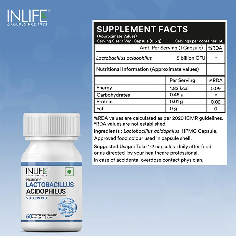 Inlife Lactobacillus Acidophilus Supplement | Veg. Capsules - 3