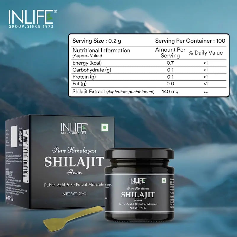 Inlife Pure Himalayan Shilajit Resin Supplement | 20g - 4