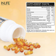 Inlife Plant Based Natural Vitamin E Capsules, Sunflower, Olive & Aloe Vera Oils | 30 Veg. Capsules