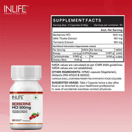 Inlife Berberine Supplement with HCl 500mg, Milk Thistle, Turmeric | 60 Veg. Capsules
