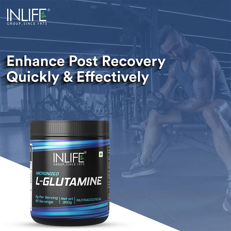 Inlife Micronized L-Glutamine Powder Supplement | 300 grams - 5