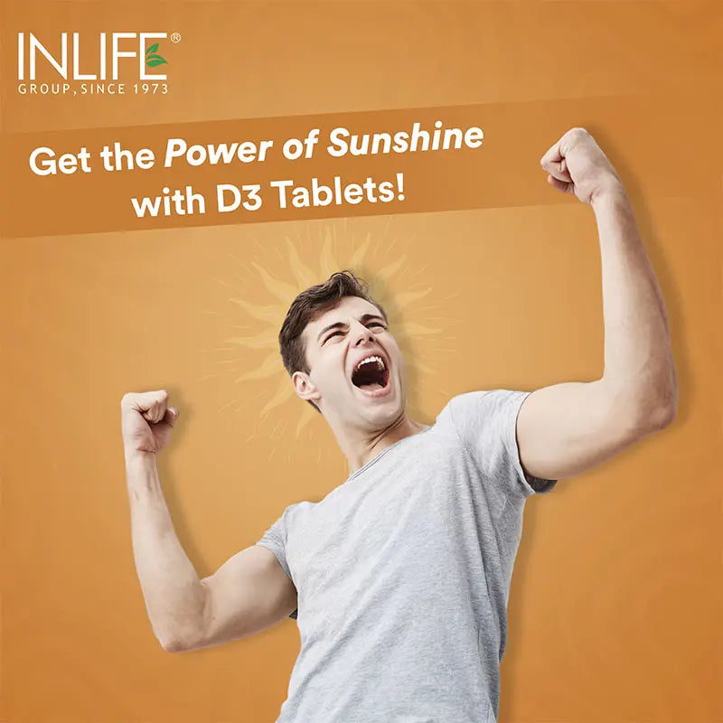 Inlife Vitamin D3 60000 IU Chewable Tablets | Cholecalciferol 40 Tablets