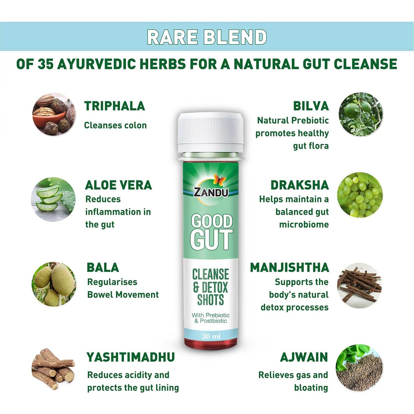 Zandu Good Gut Cleanse & Detox 30 Shots