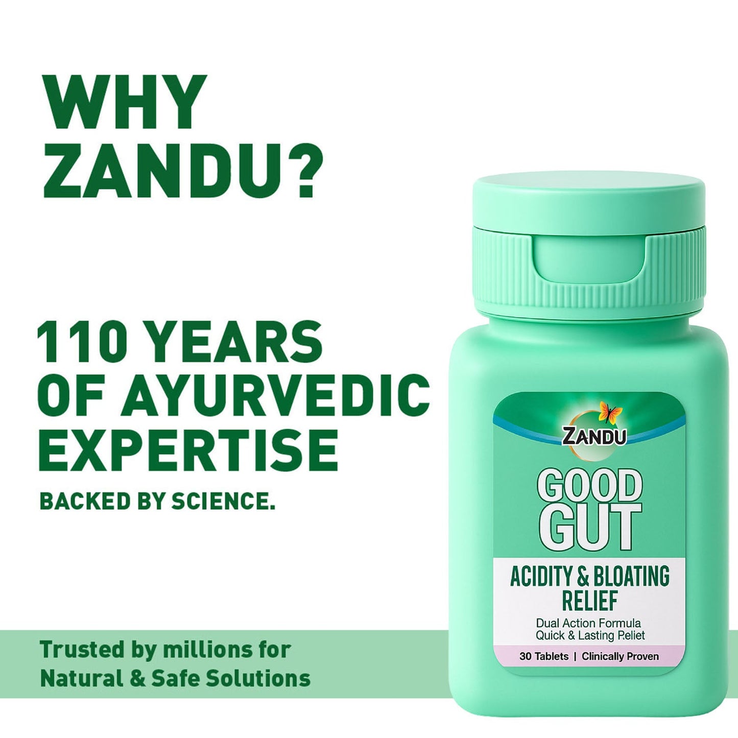 Zandu Good Gut Acidity & Bloating Relief 30 Tablets