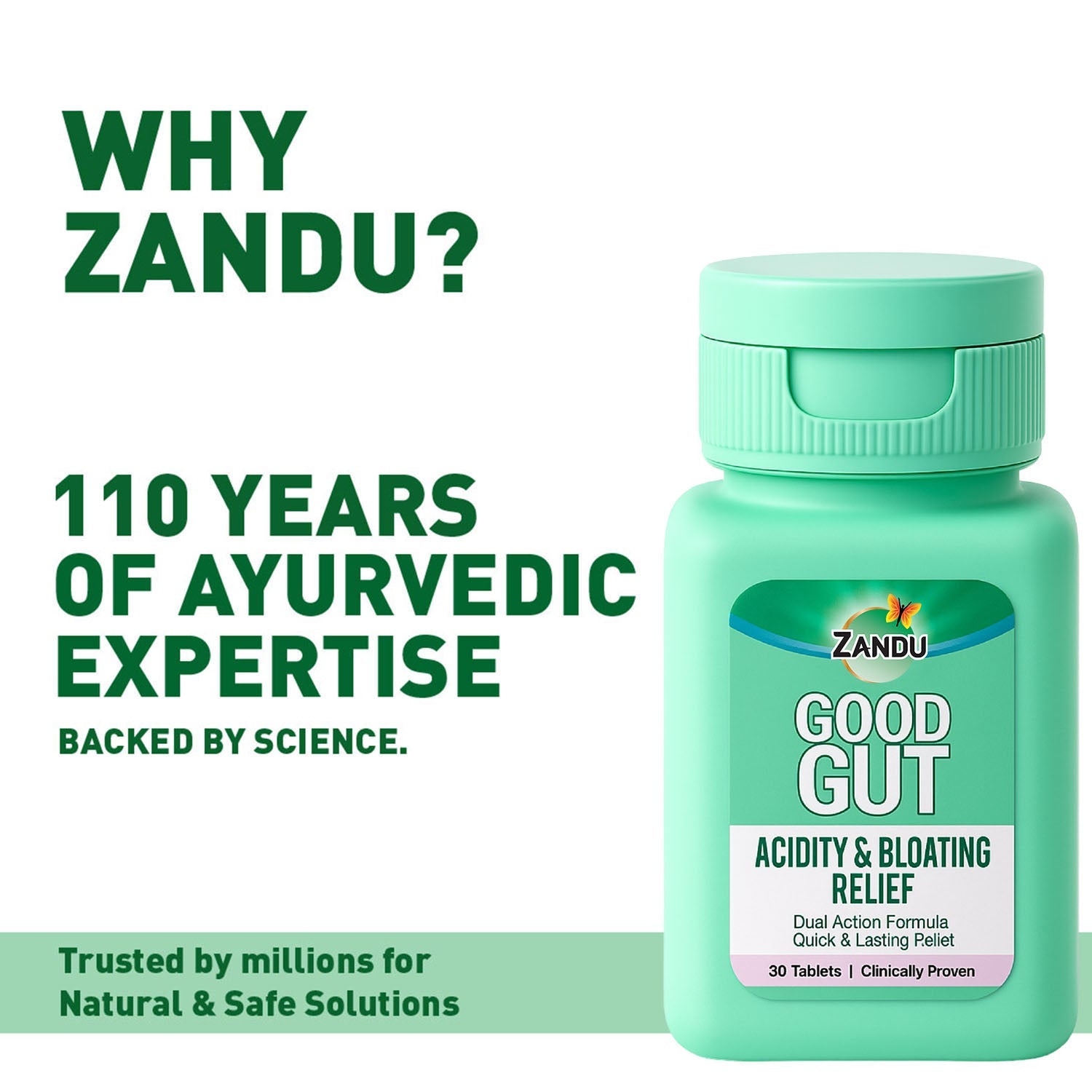 Zandu Good Gut Acidity & Bloating Relief 30 Tablets