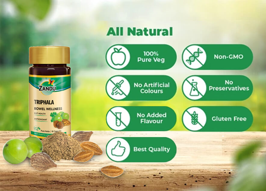 Zandu Pure Triphala 90 Capsules