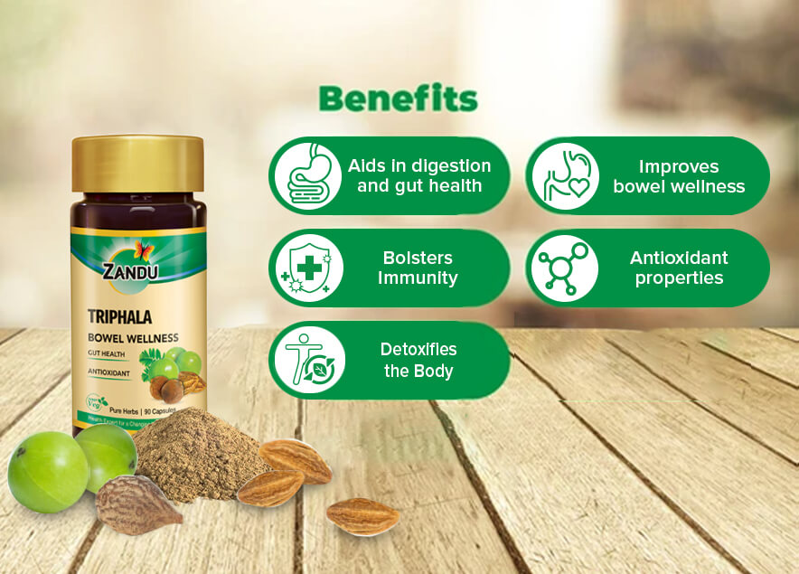 Zandu Pure Triphala 90 Capsules