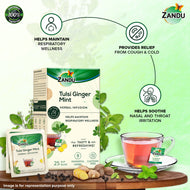 Zandu Tulsi Ginger Mint Tea - Cold & Cough Relief 25 Teabags (Pack Of 2)