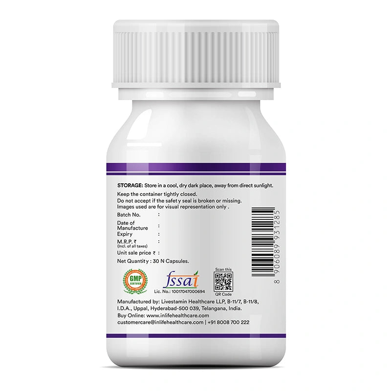 Inlife L-Glutathione Reduced Supplement | Veg. Capsules - 6