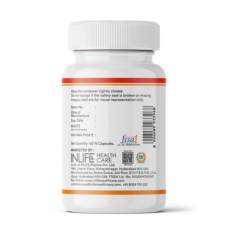 Inlife Natural Lutein & Zeaxanthin Liquid Filled 60 Veg. Capsules | Eye Health & Antioxidant Support