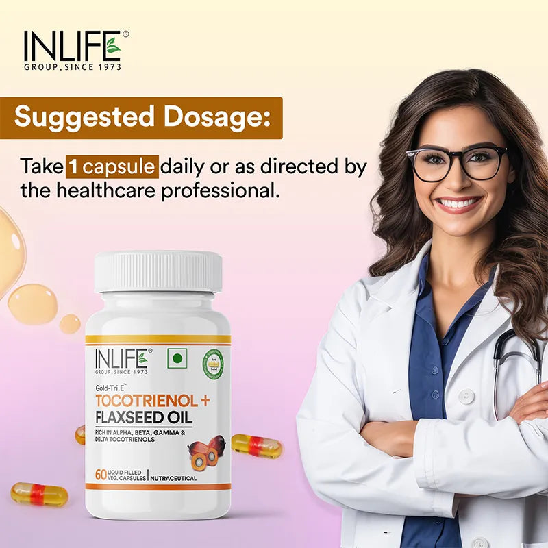 Inlife Tocotrienol Oil 10mg (Gold Tri.E™) & Flaxseed Oil 480mg Capsules | Extra Virgin Cold-Pressed Oil Omega-3, 6 & 9 |Plant-Based Formula| Veg Capsules - 4